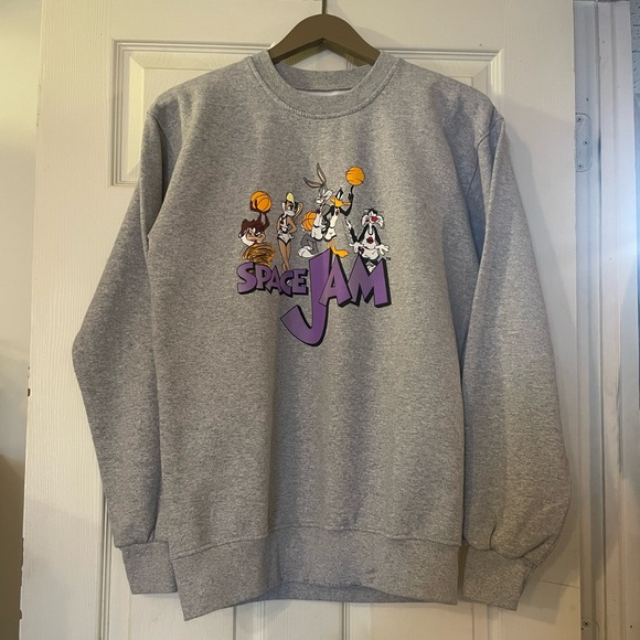 Vintage Warner Bros Space Jam Crewneck Sweater Sweatshirt - Pre Own, Gray, Small - Picture 1 of 11